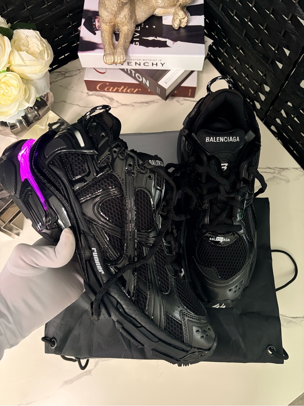 Balenciaga Black LED Runner Sneakers - Picture 2 of 5